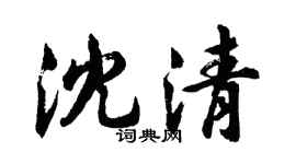 胡问遂沈清行书个性签名怎么写