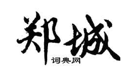胡问遂郑城行书个性签名怎么写