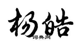 胡问遂杨皓行书个性签名怎么写
