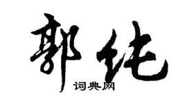 胡问遂郭纯行书个性签名怎么写