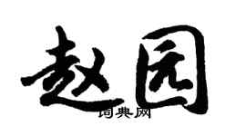 胡问遂赵园行书个性签名怎么写