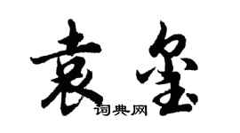 胡问遂袁玺行书个性签名怎么写