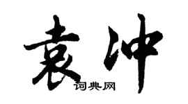 胡问遂袁冲行书个性签名怎么写
