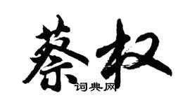 胡问遂蔡权行书个性签名怎么写