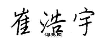 王正良崔浩宇行书个性签名怎么写