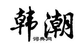 胡问遂韩潮行书个性签名怎么写