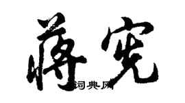 胡问遂蒋宪行书个性签名怎么写