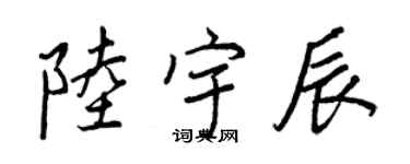 王正良陆宇辰行书个性签名怎么写