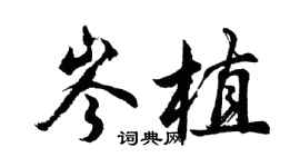 胡问遂岑植行书个性签名怎么写