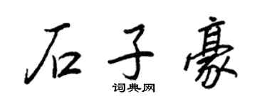 王正良石子豪行书个性签名怎么写