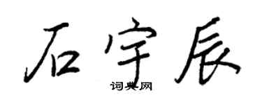 王正良石宇辰行书个性签名怎么写