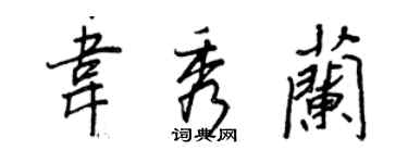 王正良韦秀兰行书个性签名怎么写