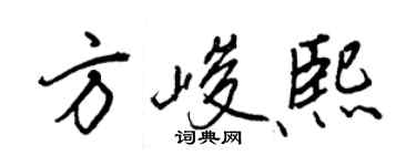 王正良方峻熙行书个性签名怎么写
