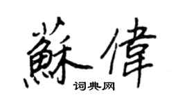 王正良苏伟行书个性签名怎么写