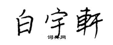 王正良白宇轩行书个性签名怎么写
