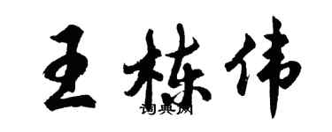 胡问遂王栋伟行书个性签名怎么写