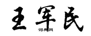 胡问遂王军民行书个性签名怎么写