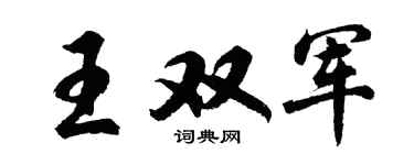 胡问遂王双军行书个性签名怎么写