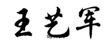 胡问遂王艺军行书个性签名怎么写