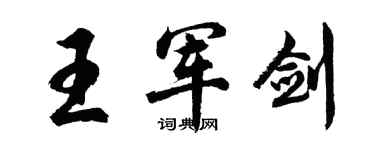 胡问遂王军剑行书个性签名怎么写