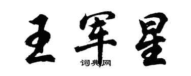 胡问遂王军星行书个性签名怎么写