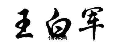 胡问遂王白军行书个性签名怎么写