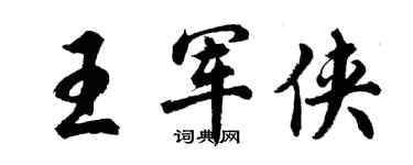 胡问遂王军侠行书个性签名怎么写