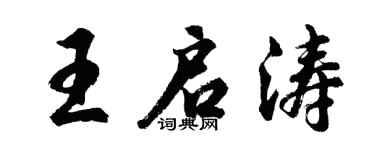 胡问遂王启涛行书个性签名怎么写