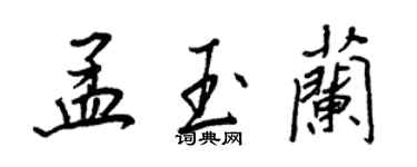 王正良孟玉兰行书个性签名怎么写