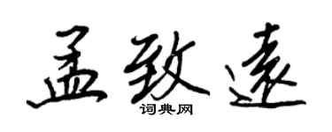 王正良孟致远行书个性签名怎么写