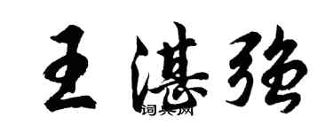 胡问遂王湛强行书个性签名怎么写
