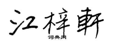 王正良江梓轩行书个性签名怎么写