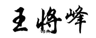 胡问遂王将峰行书个性签名怎么写
