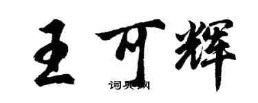 胡问遂王可辉行书个性签名怎么写