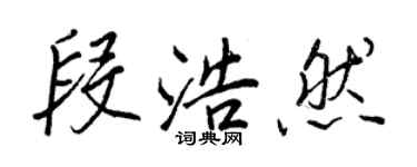 王正良段浩然行书个性签名怎么写