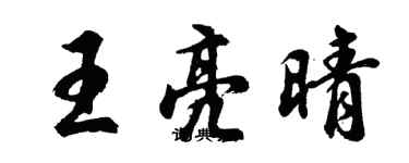 胡问遂王亮晴行书个性签名怎么写