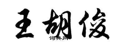 胡问遂王胡俊行书个性签名怎么写