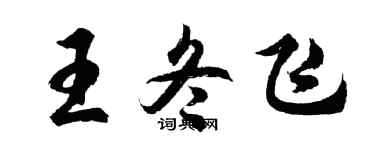 胡问遂王冬飞行书个性签名怎么写
