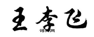 胡问遂王李飞行书个性签名怎么写