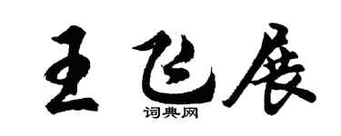胡问遂王飞展行书个性签名怎么写