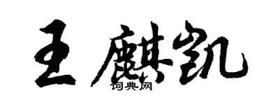 胡问遂王麒凯行书个性签名怎么写