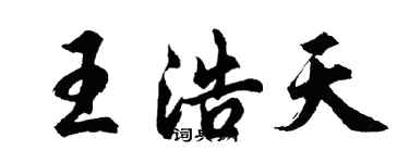 胡问遂王浩天行书个性签名怎么写