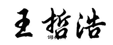 胡问遂王哲浩行书个性签名怎么写