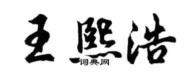 胡问遂王熙浩行书个性签名怎么写