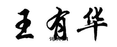 胡问遂王有华行书个性签名怎么写