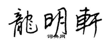 王正良龙明轩行书个性签名怎么写