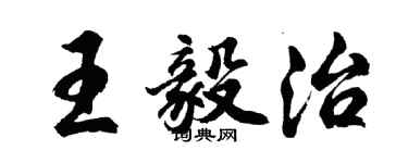 胡问遂王毅治行书个性签名怎么写