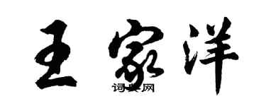 胡问遂王家洋行书个性签名怎么写