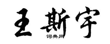 胡问遂王斯宇行书个性签名怎么写