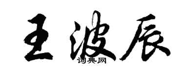 胡问遂王波辰行书个性签名怎么写
